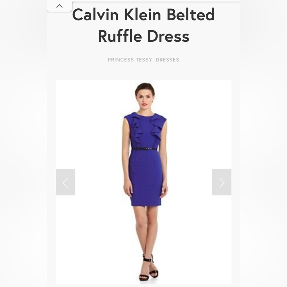 Calvin Klein Purple Sheath Dress Sleeveless Midi